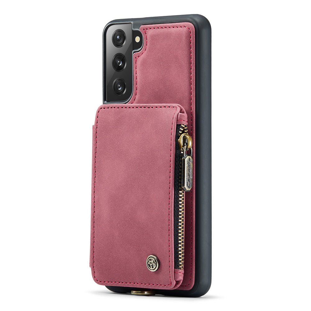 CASEME C20 Series for Samsung Galaxy S21 FE 5G Zipper Pocket RFID Blocking Phone Case PU Leather Coated TPU Kickstand Cover with Strap CASEME C20 Series for Samsung Galaxy S21 FE 5G Zipper Pocket RFID Blocking Phone Case PU Leather Coated TPU Kickstand Cover with Strap